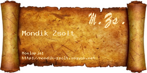 Mondik Zsolt névjegykártya
